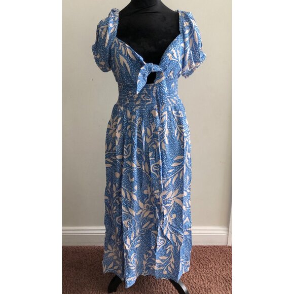 Band Of The Free Boho Blue & Beige Maxi Dress - Size Small, Chic & Flowing Style - Picture 2 of 10